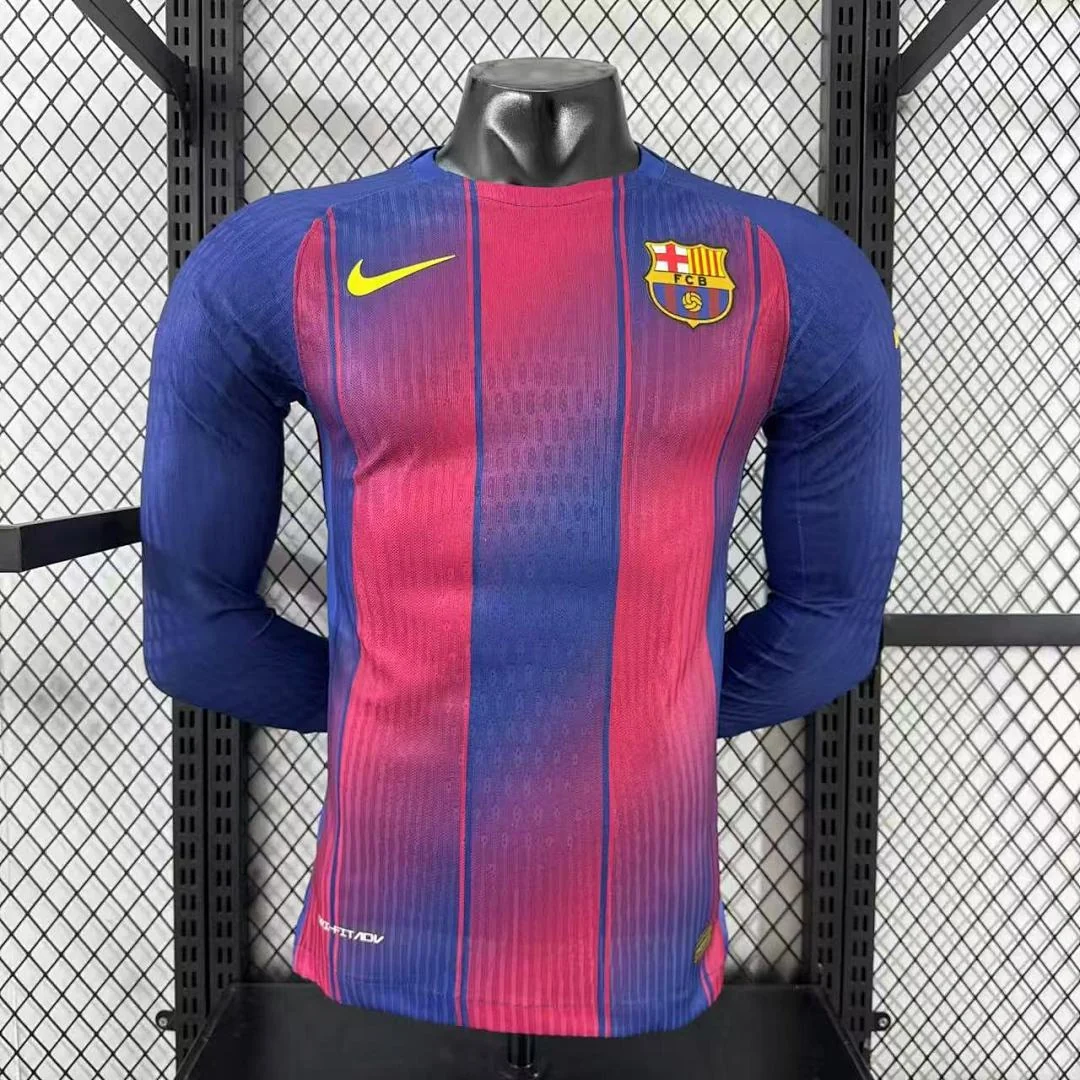 2526 Barcelona Home Long Sleeve Plain S-4XL